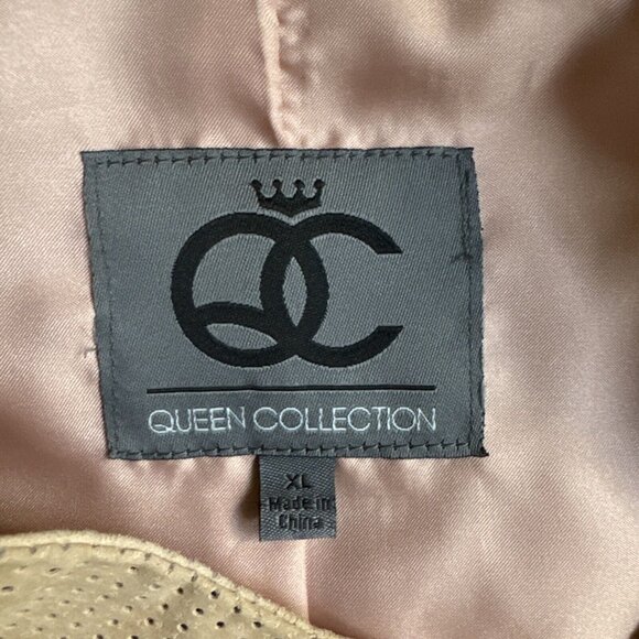 2/$18 SALE Queens Collection Queen Latifah Moto Jacket XL Leather Peach Pink Vtg - Picture 6 of 10